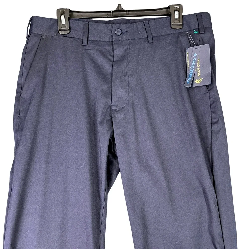 U.S. Polo Assn. Activate Stretch Pants Mens 32x28 Flat Front Chino Casual Office